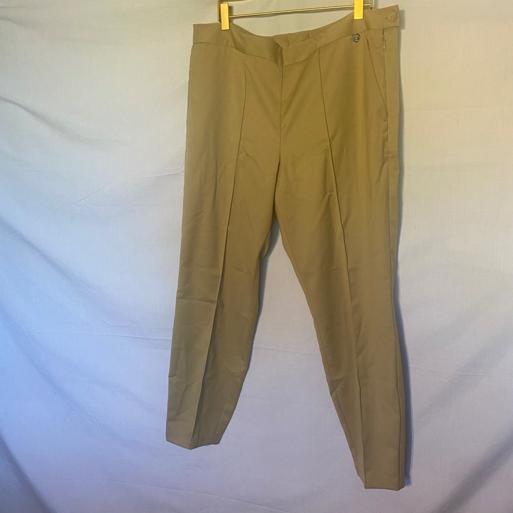 TWINSET Simona Barbieri Womens Khaki Straight Leg‎ Trousers Pants Size 48
